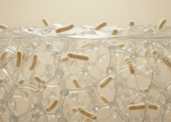 Bacterial products trigger spontaneous alginate gel formation without added crosslinkers