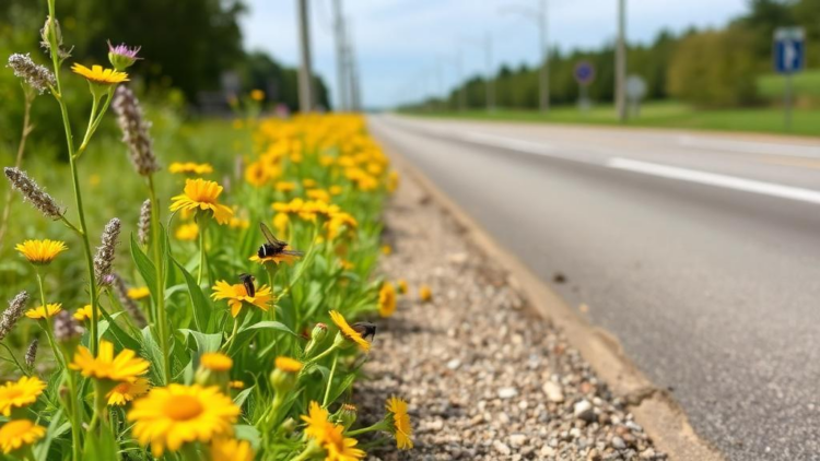 Roadsides Become Pollinator Havens When Mowing Slows and Herbicide Use Narrows