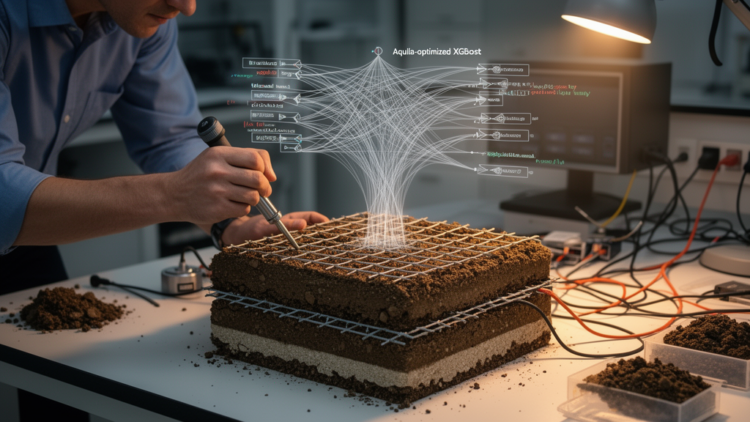 Aquila-optimized XGBoost improves reinforced subgrade strength predictions