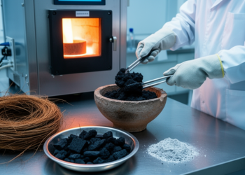 Coconut frond biochar reveals a temperature trade-off between carbon recovery and stability