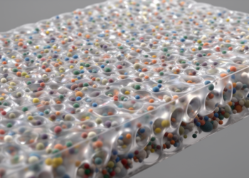 Self-organized microcavities in polymer–pigment composite films