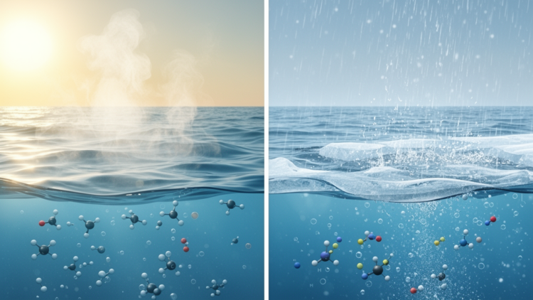Seasonal cycle in surface seawater isotopic composition
