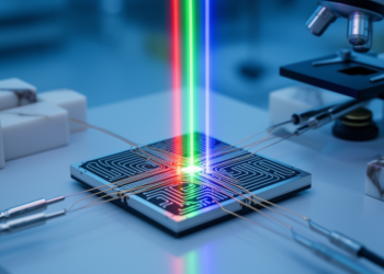 Voltage-controlled lithium niobate chip advances compact full-color laser displays