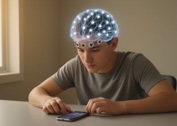 Prefrontal stimulation reduces smartphone use and reshapes brain timing