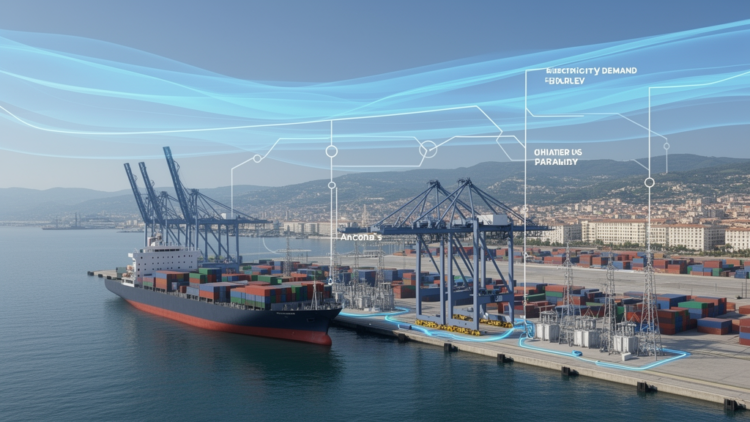 Ancona cold-ironing model links hourly forecasts to 44.9% capacity reduction
