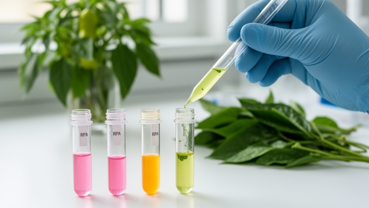 Colorimetric RPA detects pepper begomoviruses directly from crude sap