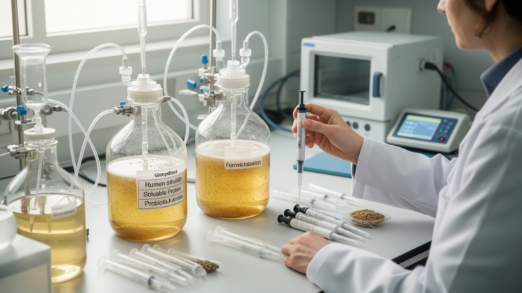 In vitro investigation of probiotic-mediated enhancement of soluble protein utilization and rumen fermentation efficiency