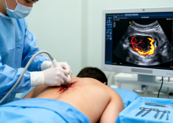 Contrast-enhanced ultrasound linked to fewer bleeding events during spinal abscess drainage