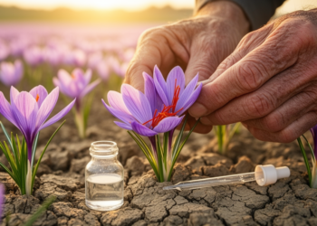 Serotonin and 24-epibrassinolide boost saffron yield and quality under drought