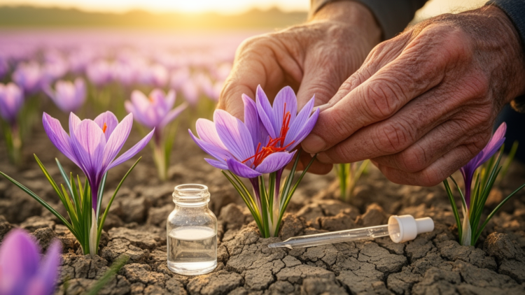 Serotonin and 24-epibrassinolide boost saffron yield and quality under drought