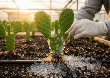 Irradiated Water-Holding Polymers and Biostimulant Blends Boost Cactus Pear Growth Under Tight Water Limits