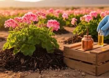 Fern and Tree Extracts Supercharge Geranium Oil Yields in Desert Soils