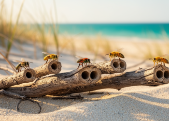 Beach Shrub Twigs Reveal Hidden Apartment Blocks for Five Tropical Bee Species