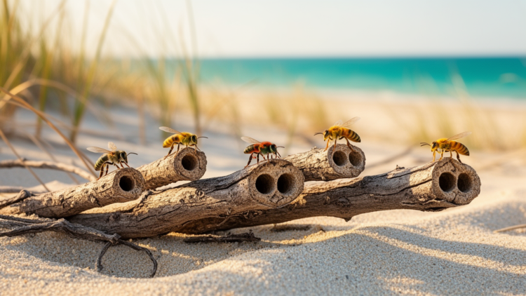 Beach Shrub Twigs Reveal Hidden Apartment Blocks for Five Tropical Bee Species
