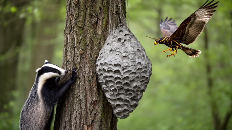 Badgers, buzzards and giant hornets join the predator lineup of the invasive yellow-legged hornet