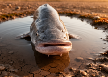 Wolf Fish Grow Protruding Lips to Sip Oxygen-Rich Surface Water in Drying Pools