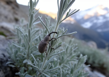 Rare steppe weevil found breeding in wormwood in the Swiss Alps