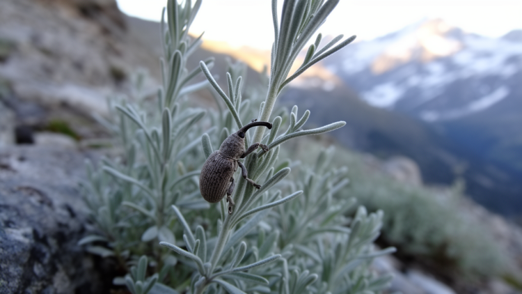 Rare steppe weevil found breeding in wormwood in the Swiss Alps