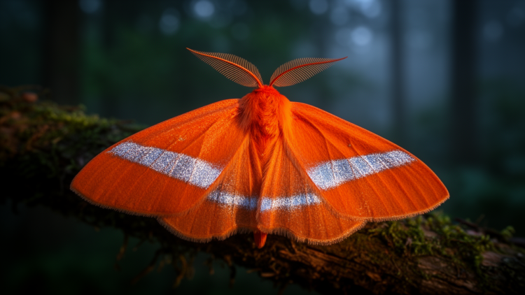 Striking orange moth with silvery stripes turns out to be a brand-new species from Japan