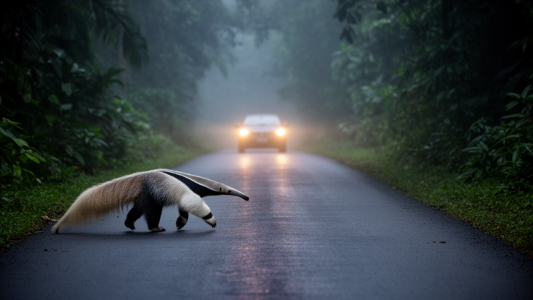 Road width and speed drive tamandua roadkill risk in Costa Rica