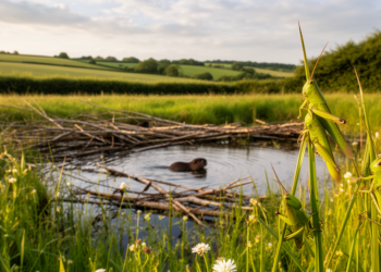 Grasshoppers Answer the Call of Returning Beavers on English Farmland