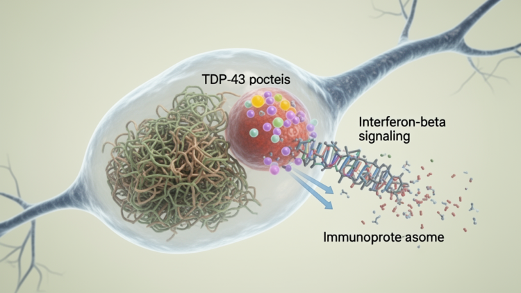 Experimental ALS study identifies interferon-beta immunoproteasome pathway for TDP-43 clearance