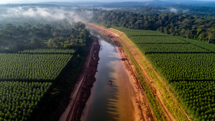Industrial tree plantations creep into a Philippine forest reserve’s riverbanks