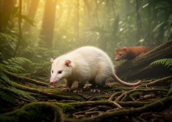 Ghostly White and Rusty Red: Rare Color Mutations Turn Up in Panama’s Wild Mammals