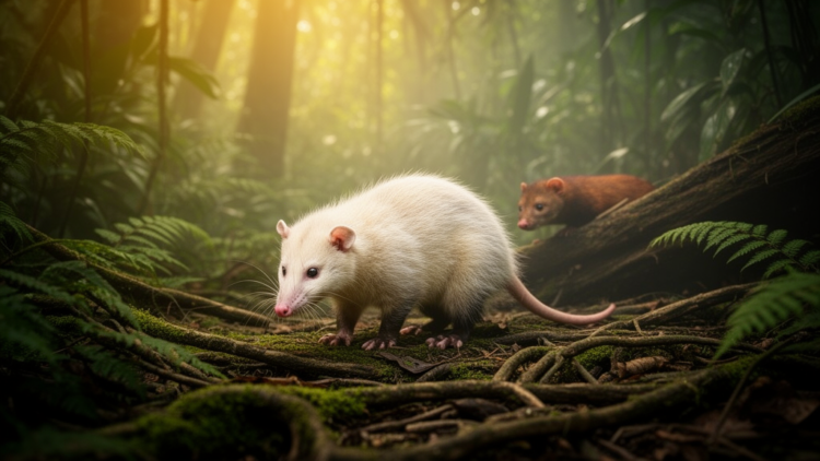 Ghostly White and Rusty Red: Rare Color Mutations Turn Up in Panama’s Wild Mammals