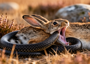 Adder Tries to Swallow a Hare Ten Times Its Own Weight