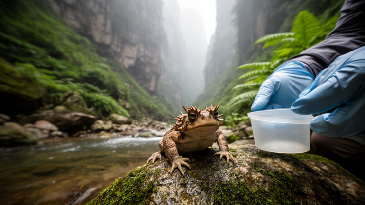 Hidden in a Mountain Gorge, Scientists Discover a New Horned Toad Species in Guizhou, China