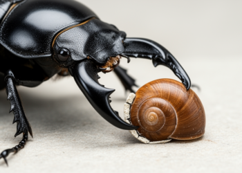 Beetle cracks snail shells in minutes with asymmetric mandibles