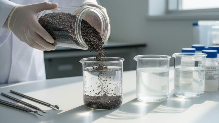 Sawdust ferrocene composites show pollutant-removal potential in laboratory water tests