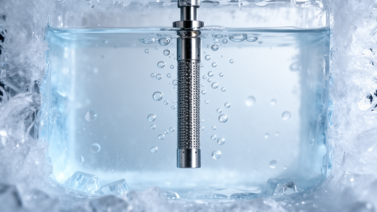 Near-Freezing Water Balances Oxygen Evolution Activity and Catalyst Stability