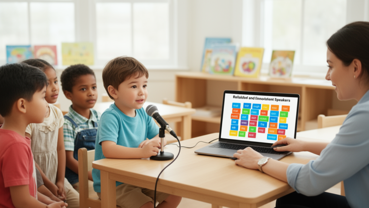 Pilot study maps preschool word retention across speaker reliability and language background