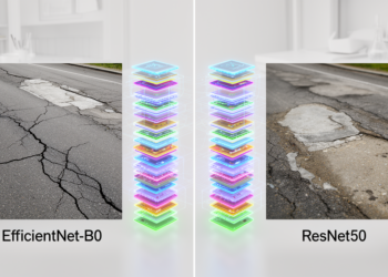 EfficientNet-B0 leads ResNet50 in six-class pavement crack image classification