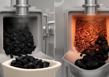 Lower heat retains more carbon in rice-husk biochar