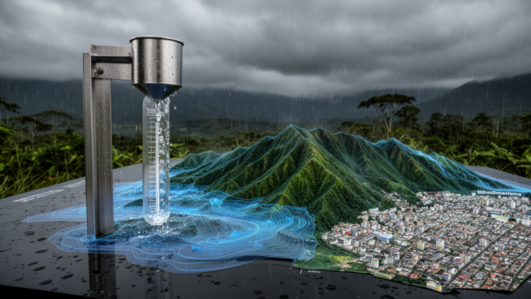 Petrópolis rain gauge analysis maps a 300-millimetre extreme