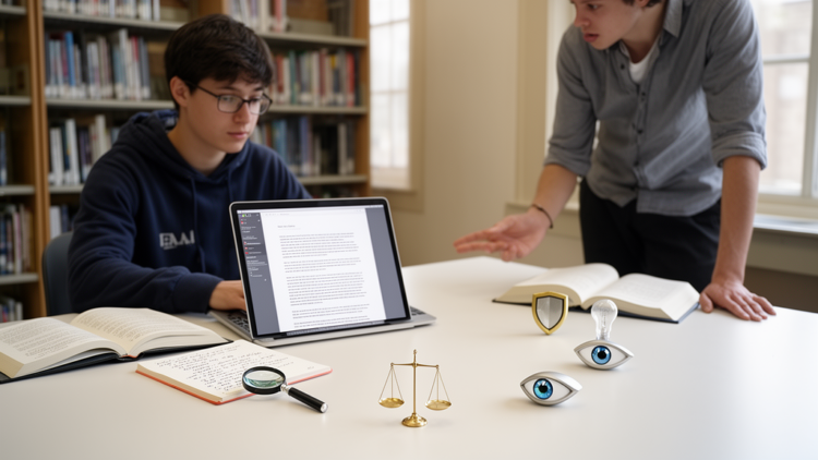 Scoping review maps six principles for responsible AI use in student writing