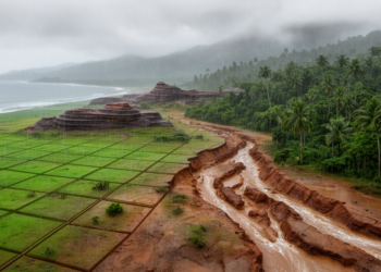 Kerala rainfall erosivity declined across most grid cells from 1901–2020
