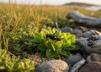 Preliminary island study finds plant-rich diet in wild two-spotted crickets