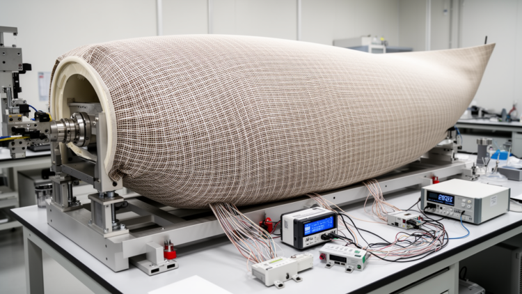 Research report: Large-area textile-based piezoresistive sensor array for hull stress distribution mapping