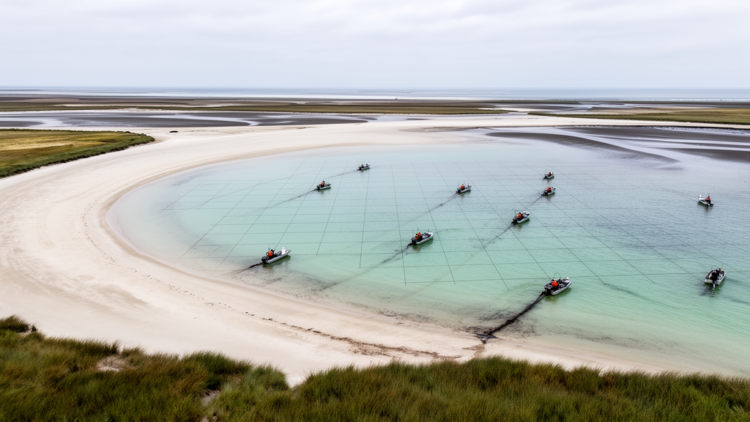 Free-grid sediment budget traces sand starvation across Pierpont Bay