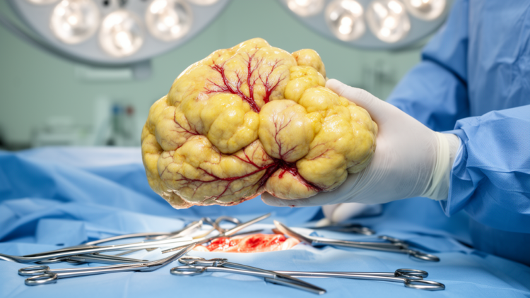 Giant Hypervascular Liposarcoma Removed From Cervicodorsal Region
