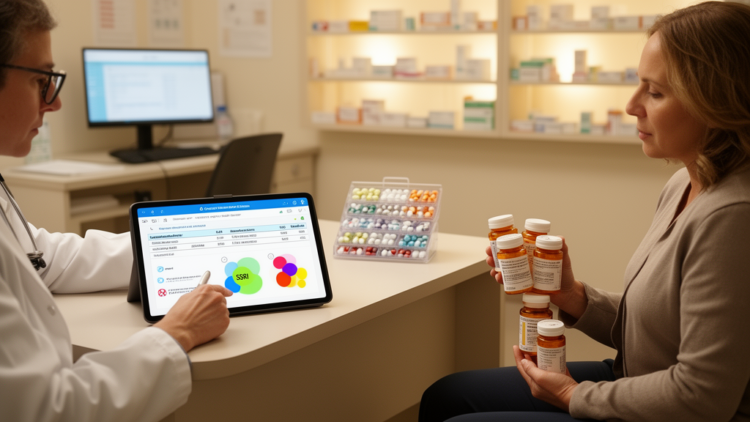 Retrospective outpatient study links SSRI interaction flags to polypharmacy
