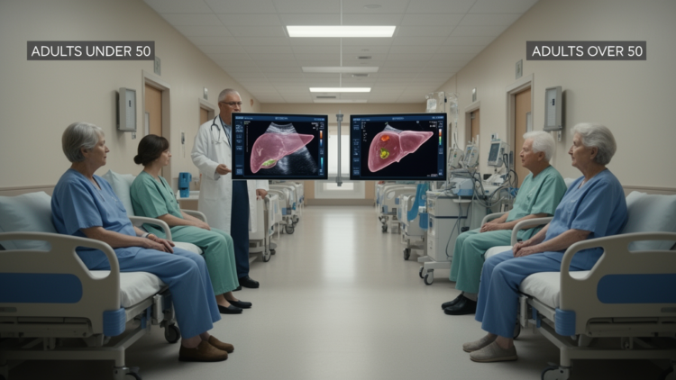 MASLD prevalence reverses after 50 in hospitalized adults