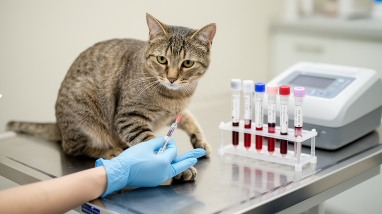 Feline blood-panel ratios show shared baseline effects on creatinine trends
