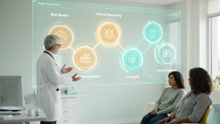 Conceptual framework links generative-AI health safeguards to five decision functions