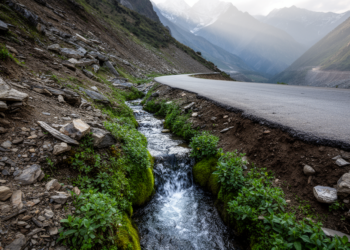 Terrain and road proximity statistically associated with spring persistence in Nepal