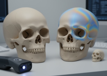 3D scan method quantifies skull remodelling in two craniosynostosis cases